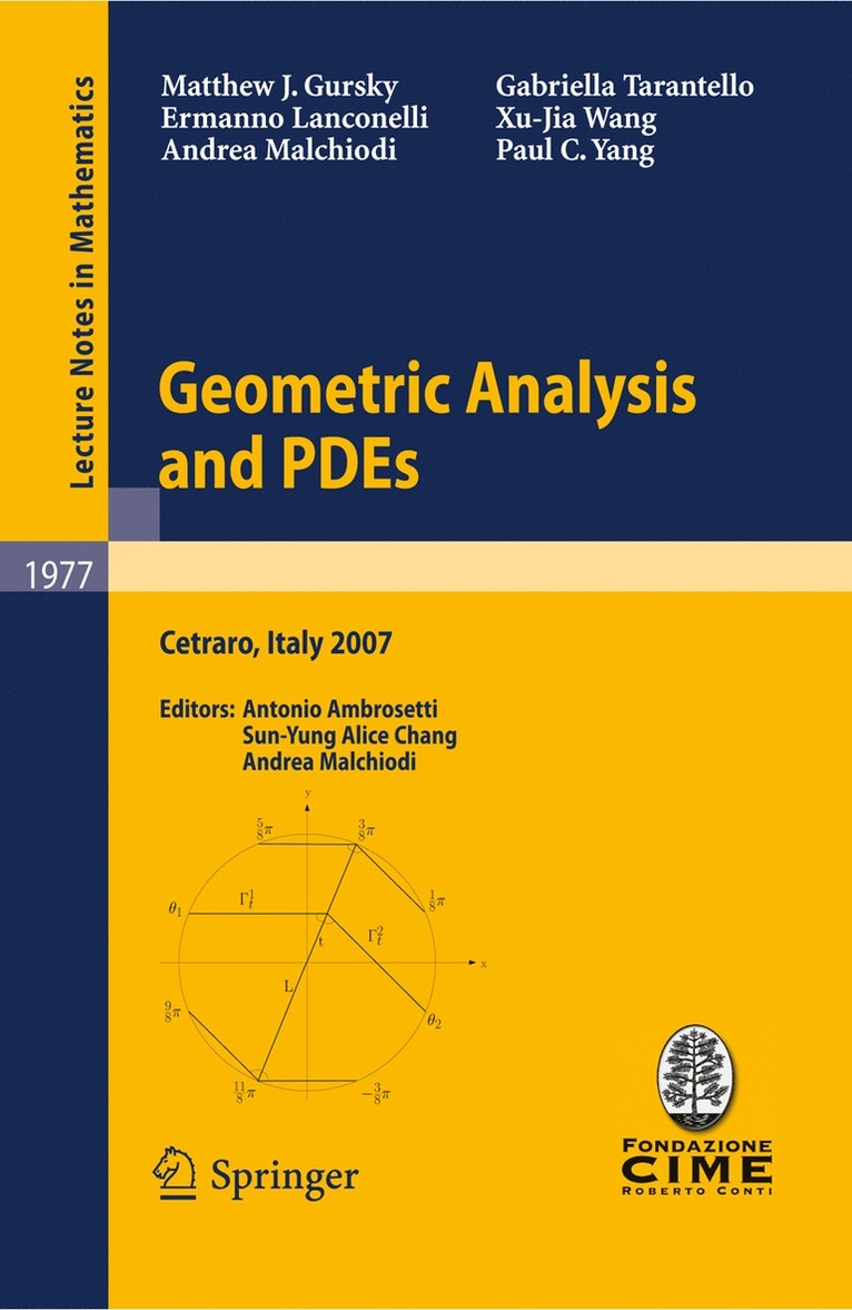 Geometric Analysis and PDEs 1