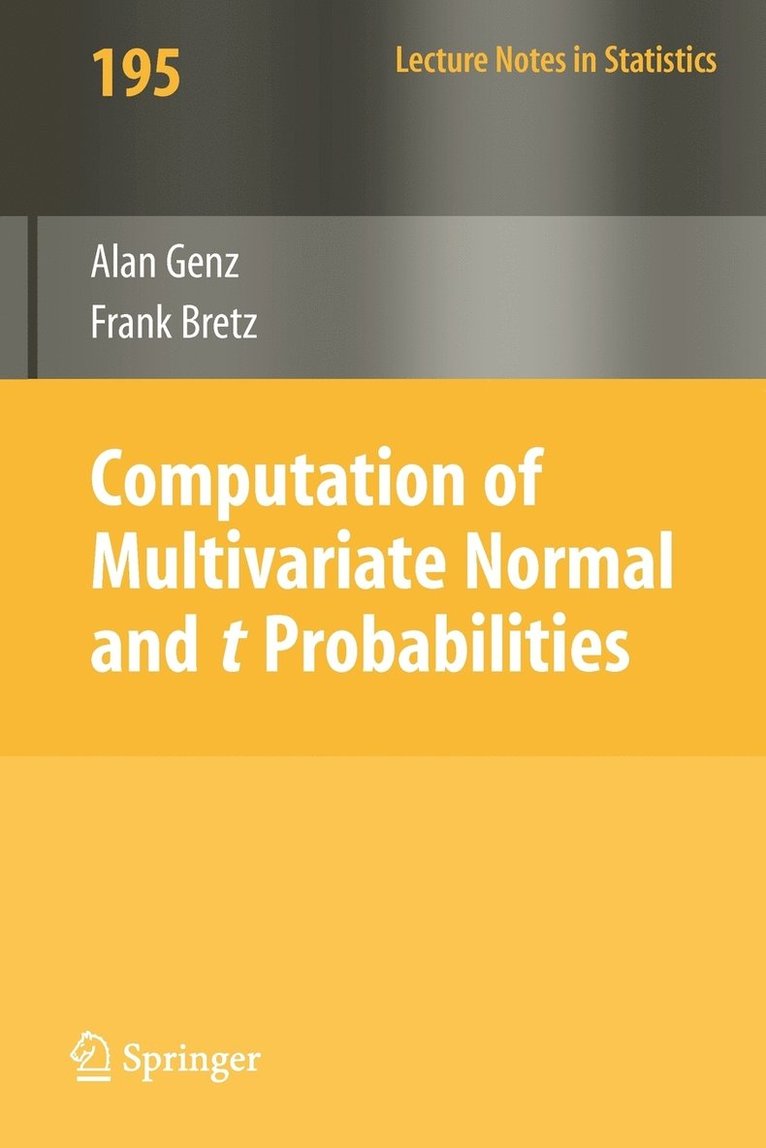Alan Genz, Frank Bretz - Computation of Multivariate Normal and t Probabilities, Häftad