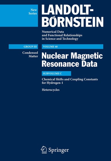 Mukesh Jain, M. D. Lechner, Vandana Gupta - Chemical Shifts and Coupling Constants for Hydrogen-1, Inbunden