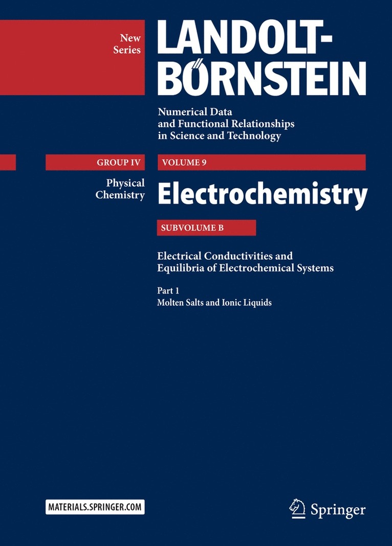 Rudolf Holze, M. D. Lechner - Part 1: Molten Salts and Ionic Liquids, Inbunden