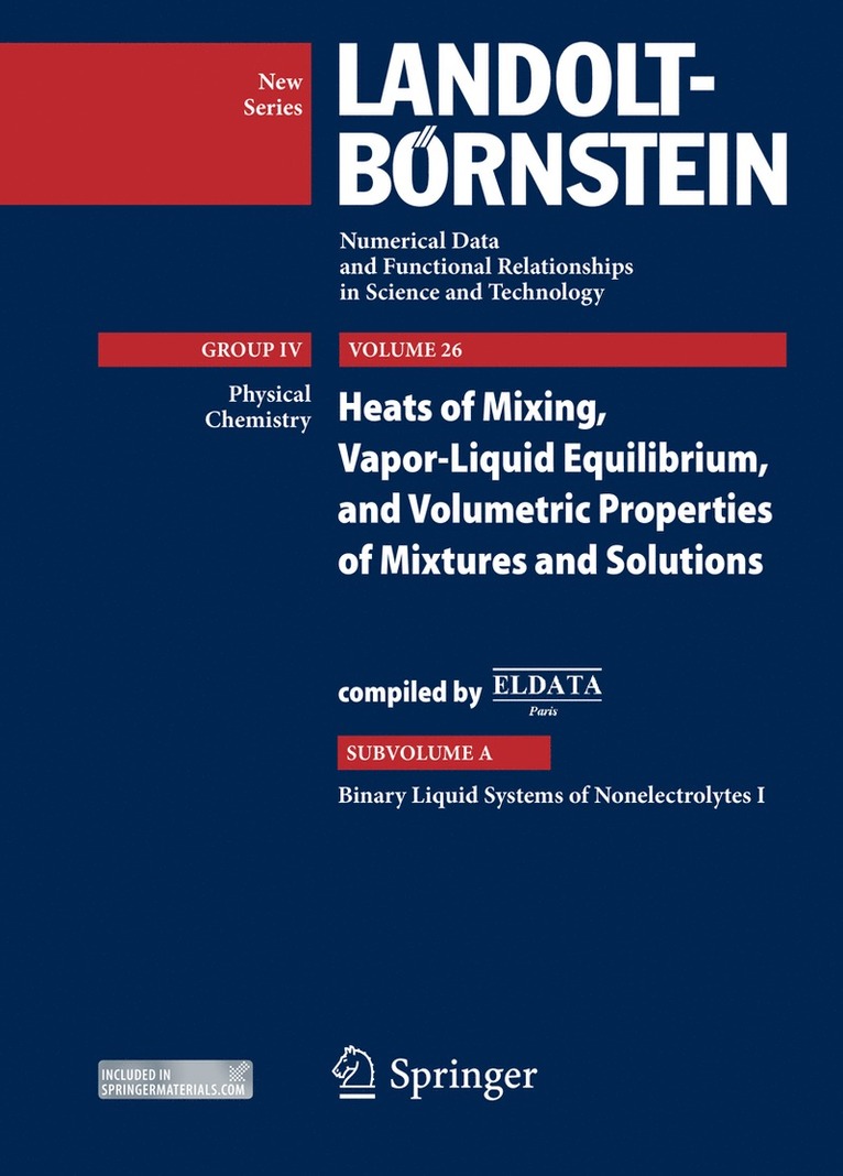 Binary Liquid Systems of Nonelectrolytes I