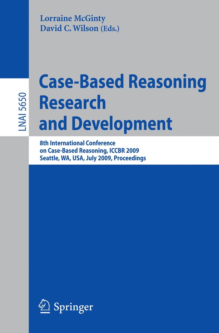 Lorraine McGinty, David C. Wilson, Lorraine Mcginty - Case-Based Reasoning Research and Development, Häftad