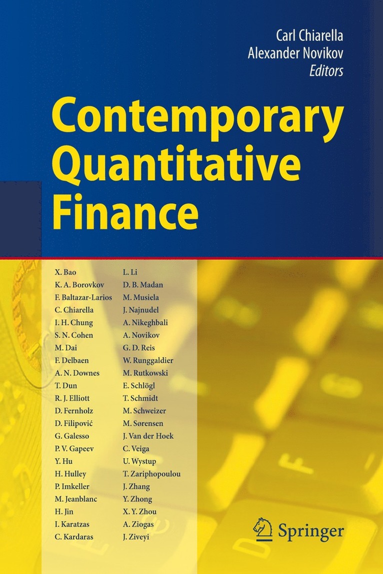 Carl Chiarella, Alexander Novikov - Contemporary Quantitative Finance, Inbunden