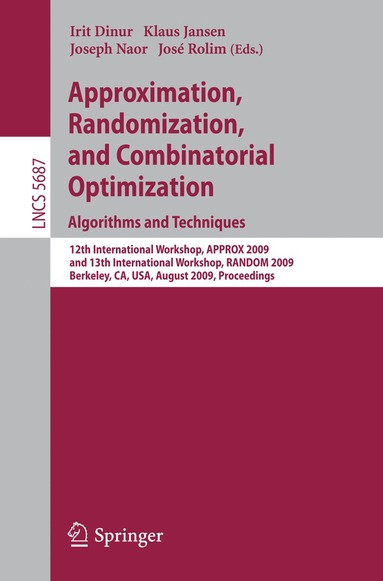 Irit Dinur, Klaus Jansen, Seffi Naor, José Rolim - Approximation, Randomization, and Combinatorial Optimization. Algorithms and Techniques, Häftad