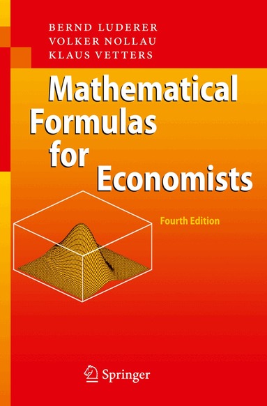 Bernd Luderer, Volker Nollau, Klaus Vetters - Mathematical Formulas for Economists, Häftad