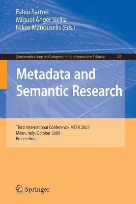 bokomslag Metadata and Semantic Research