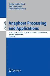 bokomslag Anaphora Processing and Applications
