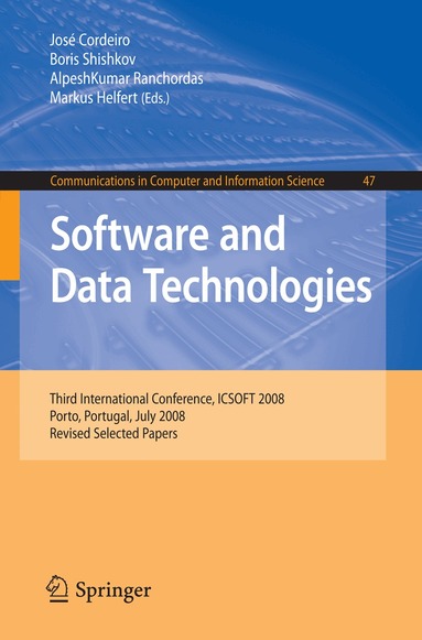 José Cordeiro, Boris Shishkov, AlpeshKumar Ranchordas, Markus Helfert - Software and Data Technolgoies, Häftad