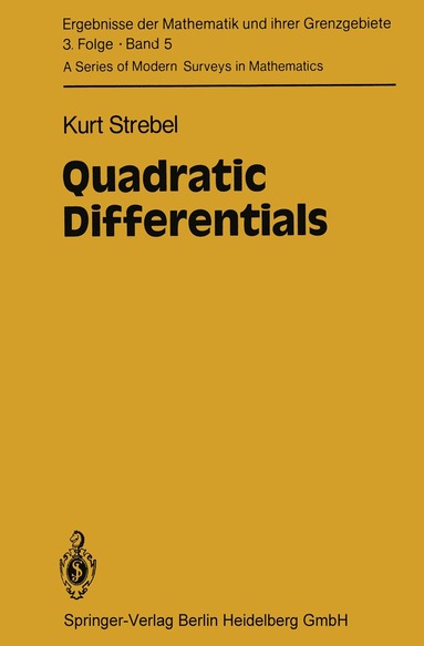 K. Strebel - Quadratic Differentials, Häftad