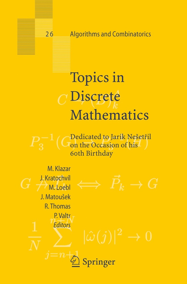 Martin Klazar, Jan Kratochvil, Martin Loebl, Robin Thomas, Pavel Valtr - Topics in Discrete Mathematics, Häftad
