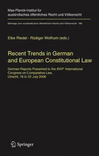 bokomslag Recent Trends in German and European Constitutional Law