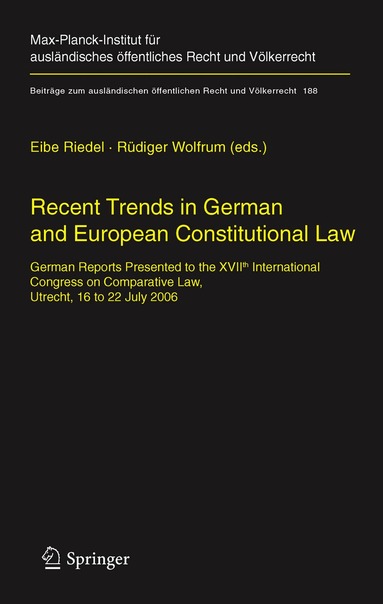 Eibe H. Riedel, Rüdiger Wolfrum - Recent Trends in German and European Constitutional Law, Häftad