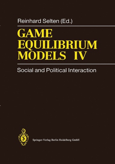 bokomslag Game Equilibrium Models IV