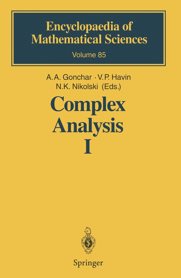 A.A. Gonchar, Viktor P. Havin, N.K. Nikolski, A. A. Gonchar, N. K. Nikolski - Complex Analysis I, Häftad