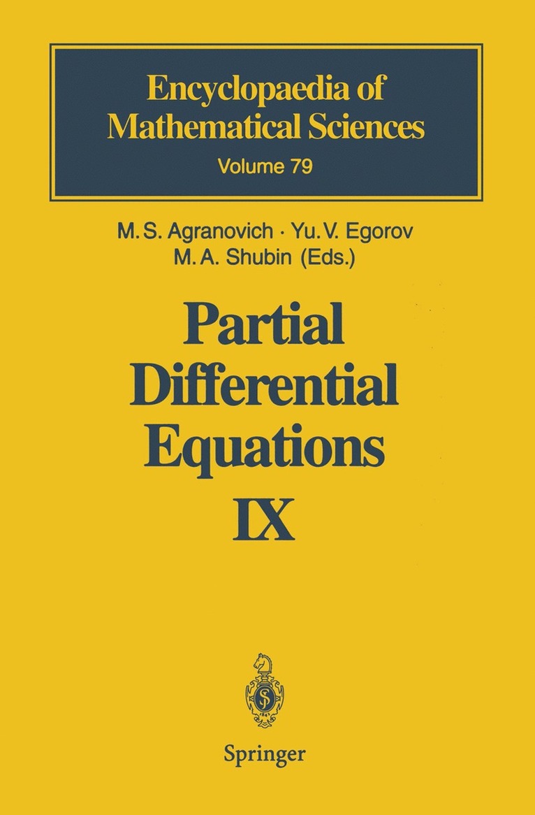 M.S. Agranovich, Yuri Egorov, M.A. Shubin, M. S. Agranovich, Yu V. Egorov, M. A. Shubin - Partial Differential Equations IX, Häftad