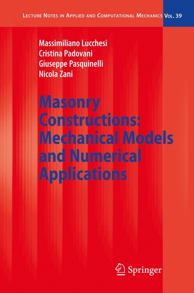 bokomslag Masonry Constructions: Mechanical Models and Numerical Applications