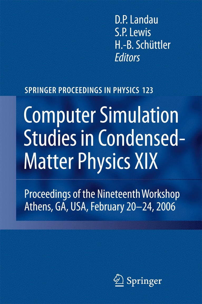 David P. Landau, Steven P. Lewis, Heinz-Bernd Schüttler - Computer Simulation Studies in Condensed-Matter Physics XIX, Häftad