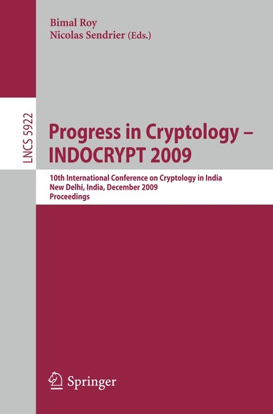 Bimal Kumar Roy, Nicolas Sendrier - Progress in Cryptology - INDOCRYPT 2009, Häftad