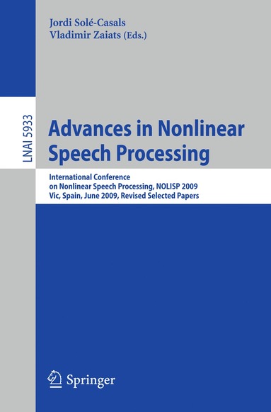 bokomslag Advances in Nonlinear Speech Processing