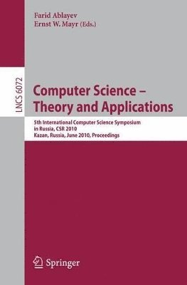 Farid M. Ablaev, Ernst W. Mayr - Computer Science -- Theory and Applications, Häftad