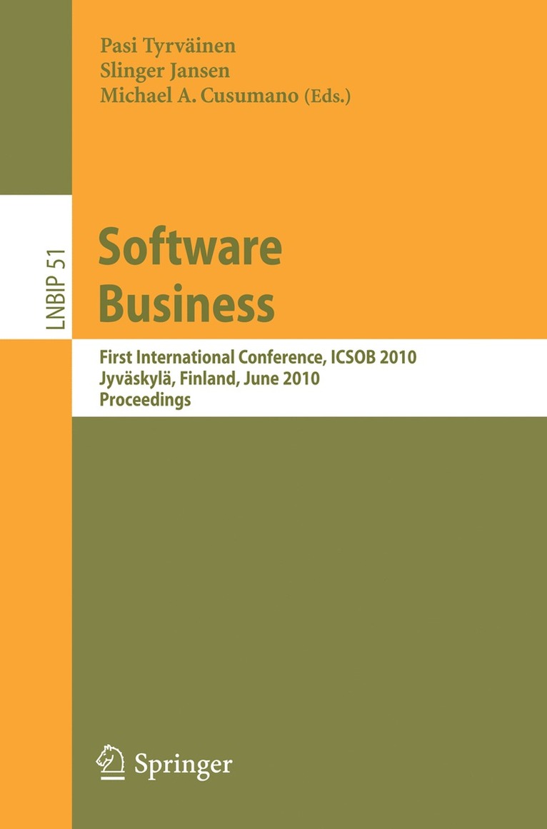Pasi Tyrväinen, Slinger Jansen, Michael A. Cusumano - Software Business, Häftad