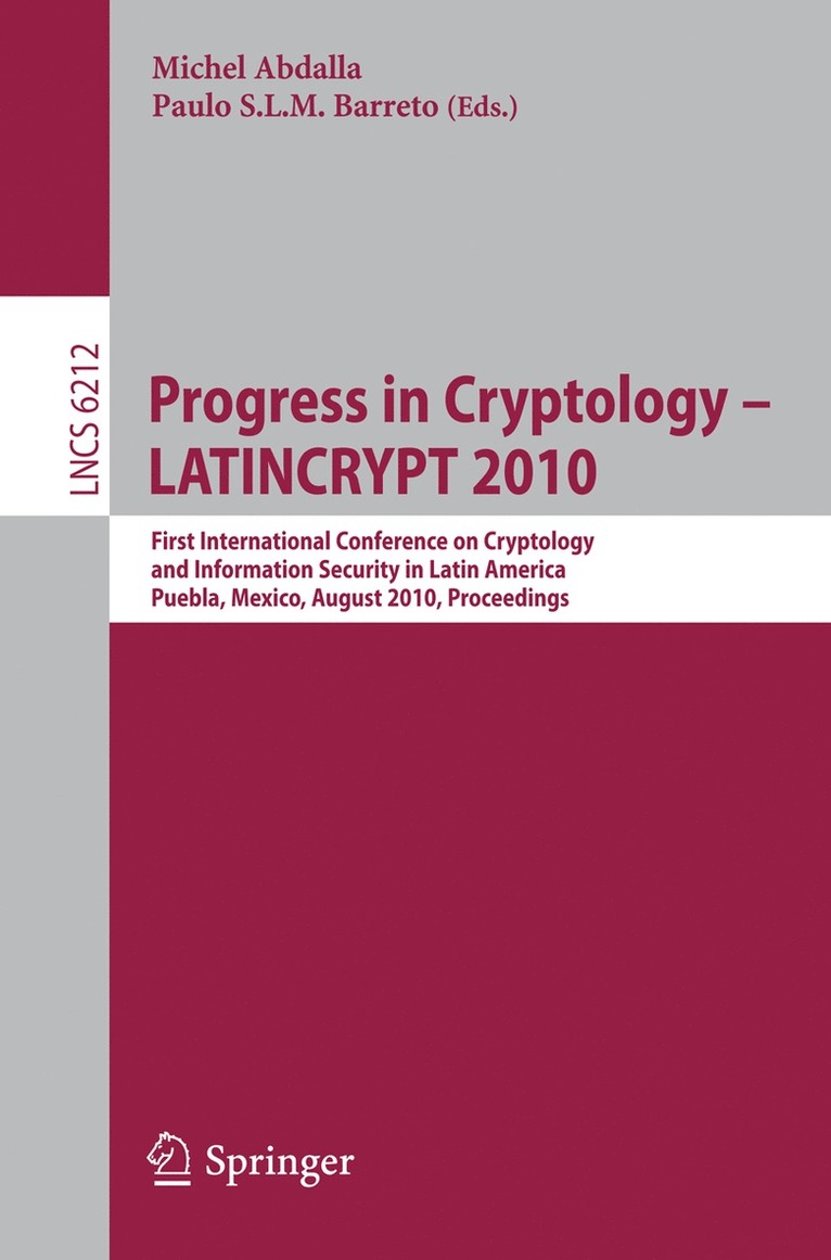 Michel Abdalla, Paulo S.L.M. Barreto, Paulo S. L. M. Barreto - Progress in Cryptology - LATINCRYPT 2010, Häftad