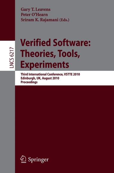 Gary T. Leavens, Peter O'Hearn, Sriram K Rajamani - Verified Software: Theories, Tools, Experiments, Häftad