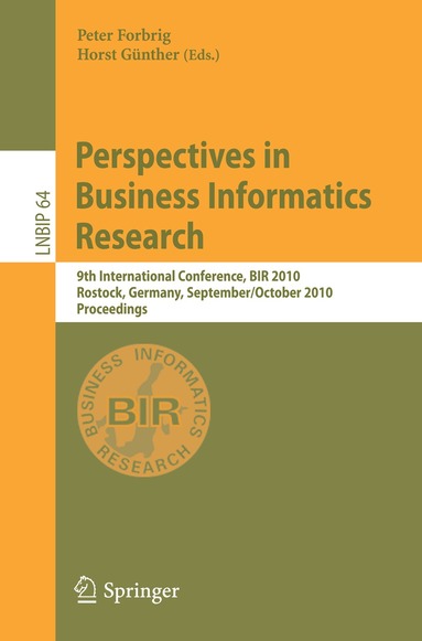 Peter Forbrig, Horst Günther - Perspectives in Business Informatics Research, Häftad