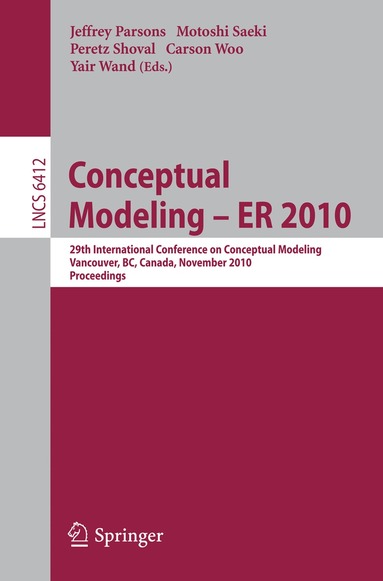 Jeffrey Parsons, Motoshi Saeki, Peretz Shoval, Carson Woo, Yair Wand - Conceptual Modeling – ER 2010, Häftad