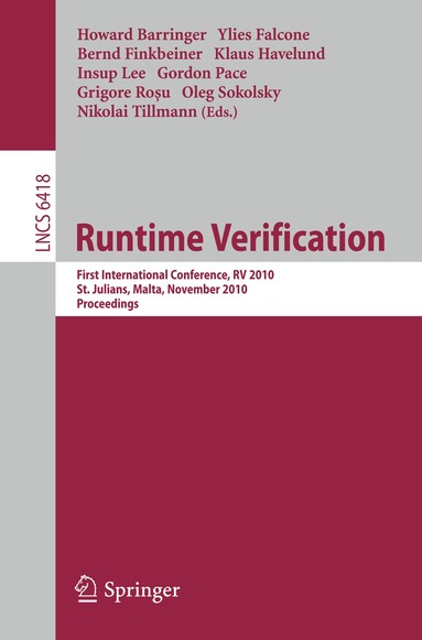 Howard Barringer, Ylies Falcone, Bernd Finkbeiner, Klaus Havelund, Insup Lee, Gordon Pace, Grigore Rosu, Oleg Sokolsky, Nikolai Tillmann - Runtime Verification, Häftad