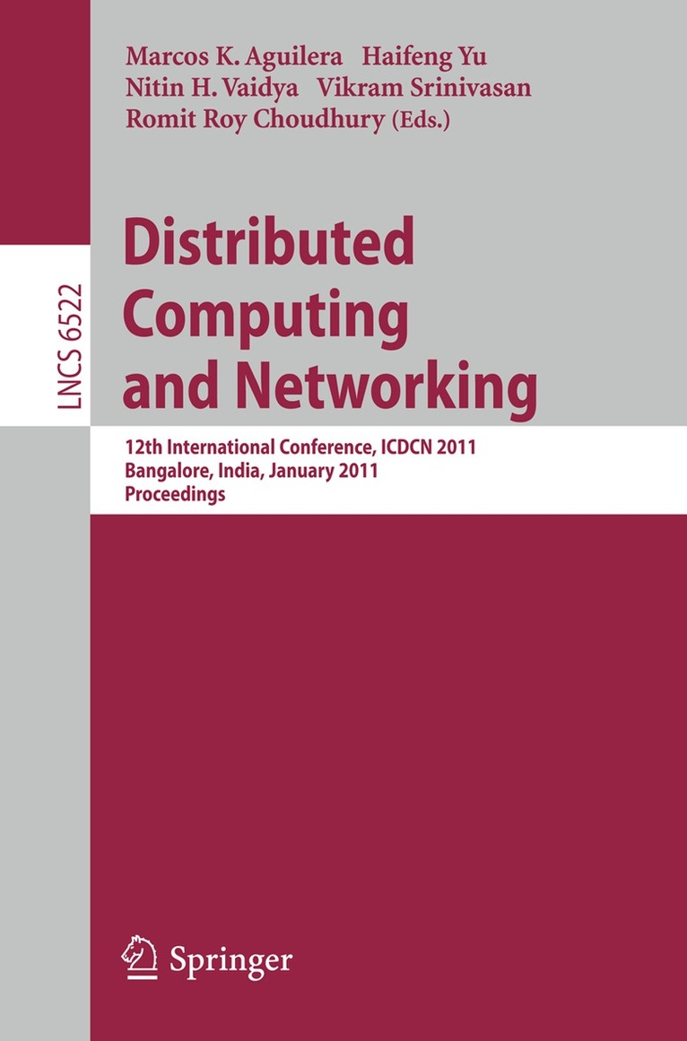 Marcos K. Aguilera, Haifeng Yu, Nitin H. Vaidya, Vikram Srinivasan, Romit Roy Choudhury - Distributed Computing and Networking, Häftad. Tillgänglighet: Lägg i varukorg