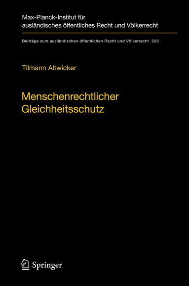 Tilmann Altwicker - Menschenrechtlicher Gleichheitsschutz, Inbunden
