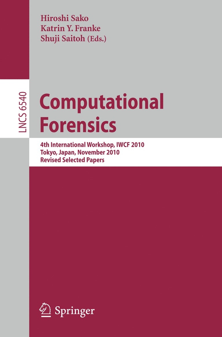Hiroshi Sako, Katrin Franke, Shuji Saitoh - Computational Forensics, Häftad