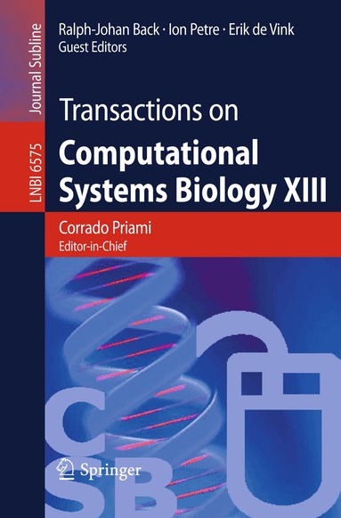 Ralph-Johan Back, Ion Petre, Erik de  Vink - Transactions on Computational Systems Biology XIII, Häftad