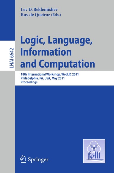 Lev D. Beklemishev, Ruy de Queiroz - Logic, Language, Information, and Computation, Häftad