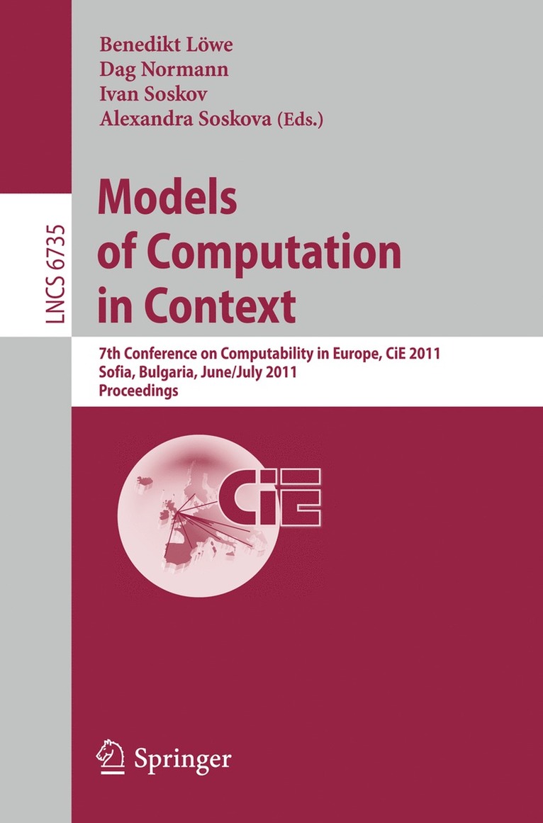 Benedikt Löwe, Dag Normann, Ivan Soskov, Alexandra Soskova - Models of Computation in Context, Häftad