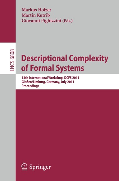 Markus Holzer, Martin Kutrib, Giovanni Pighizzini - Descriptional Complexity of Formal Systems, Häftad