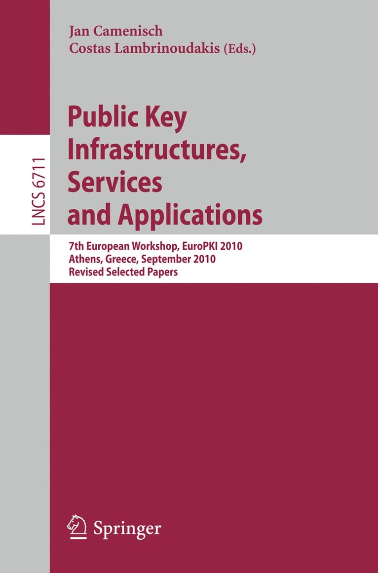 Public Key Infrastructures, Services and Applications 1