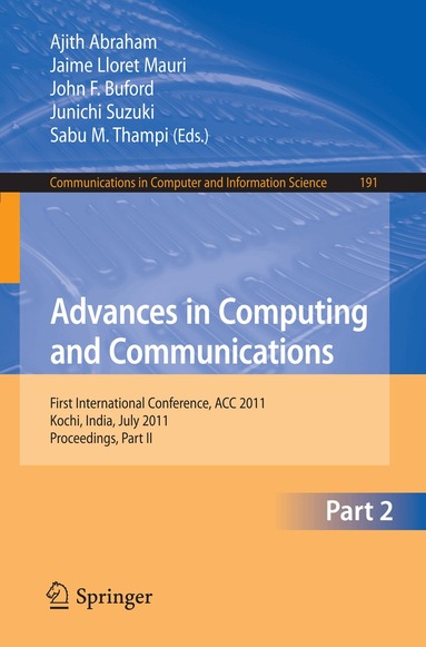 Ajith Abraham, Jaime Lloret Mauri, John Buford, Junichi Suzuki, Sabu M. Thampi - Advances in Computing and Communications, Part II, Häftad