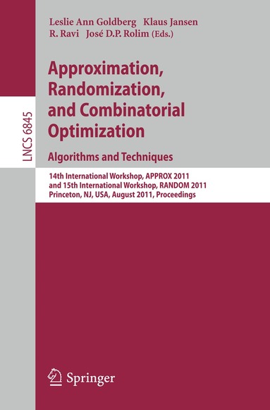 Leslie Ann Goldberg, Klaus Jansen, R. Ravi, José D.P. Rolim - Approximation, Randomization, and Combinatorial Optimization. Algorithms and Techniques, Häftad