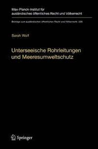 bokomslag Unterseeische Rohrleitungen und Meeresumweltschutz