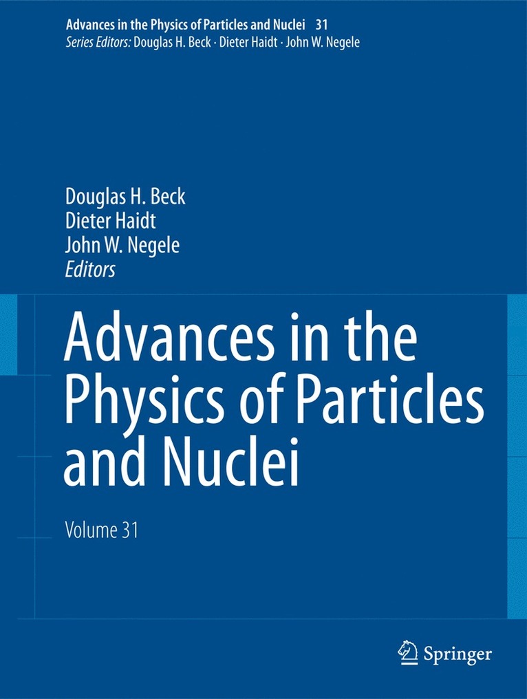 Advances in the Physics of Particles and Nuclei - Volume 31 1