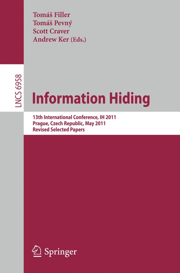 Tomas Filler, Tomas Pevny, Scott Craver, Andrew Ker - Information Hiding, Häftad