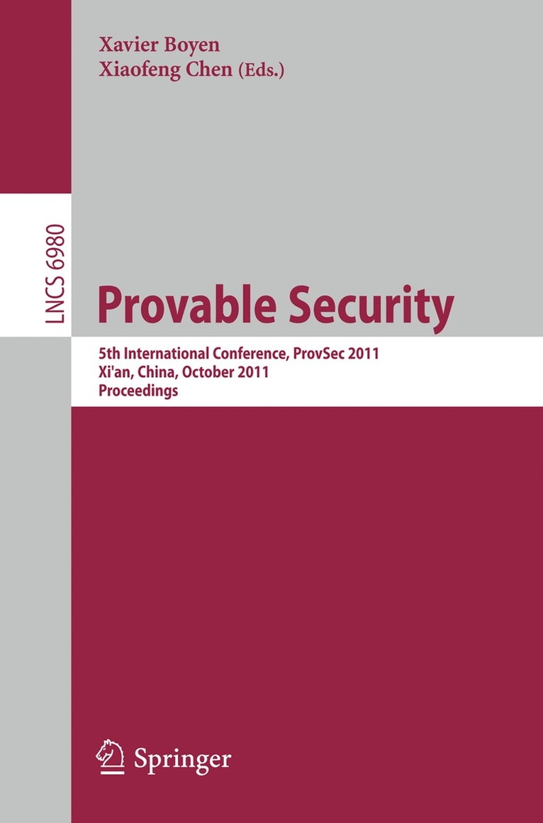 Xavier Boyen, Xiaofeng Chen - Provable Security, Häftad