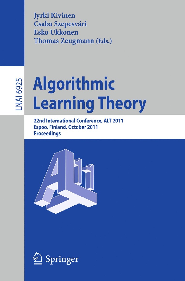 Algorithmic Learning Theory 1