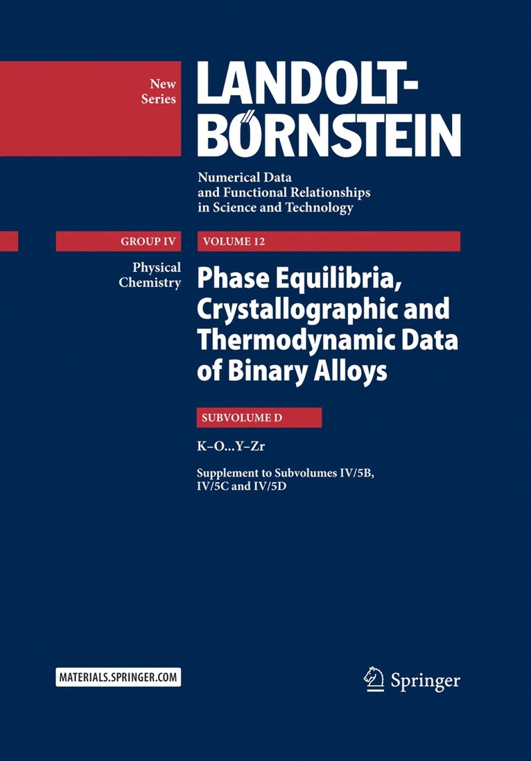 Felicitas Predel - Phase Equilibria, Crystallographic and Thermodynamic Data of Binary Alloys, Inbunden
