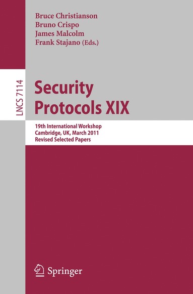 bokomslag Security Protocols XIX