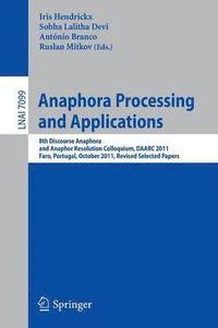 bokomslag Anaphora Processing and Applications