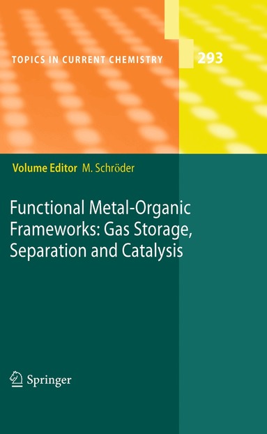 Martin Schröder - Functional Metal-Organic Frameworks: Gas Storage, Separation and Catalysis, Häftad