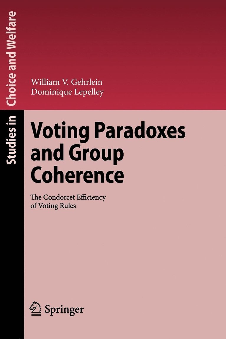 William V. Gehrlein, Dominique Lepelley - Voting Paradoxes and Group Coherence, Häftad